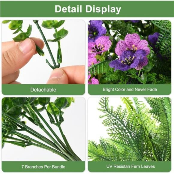 UV Resistant Silk Outdoor Flowers Multicolor Fake Plants for Porch Patio Yard - Picture 3 of 7
